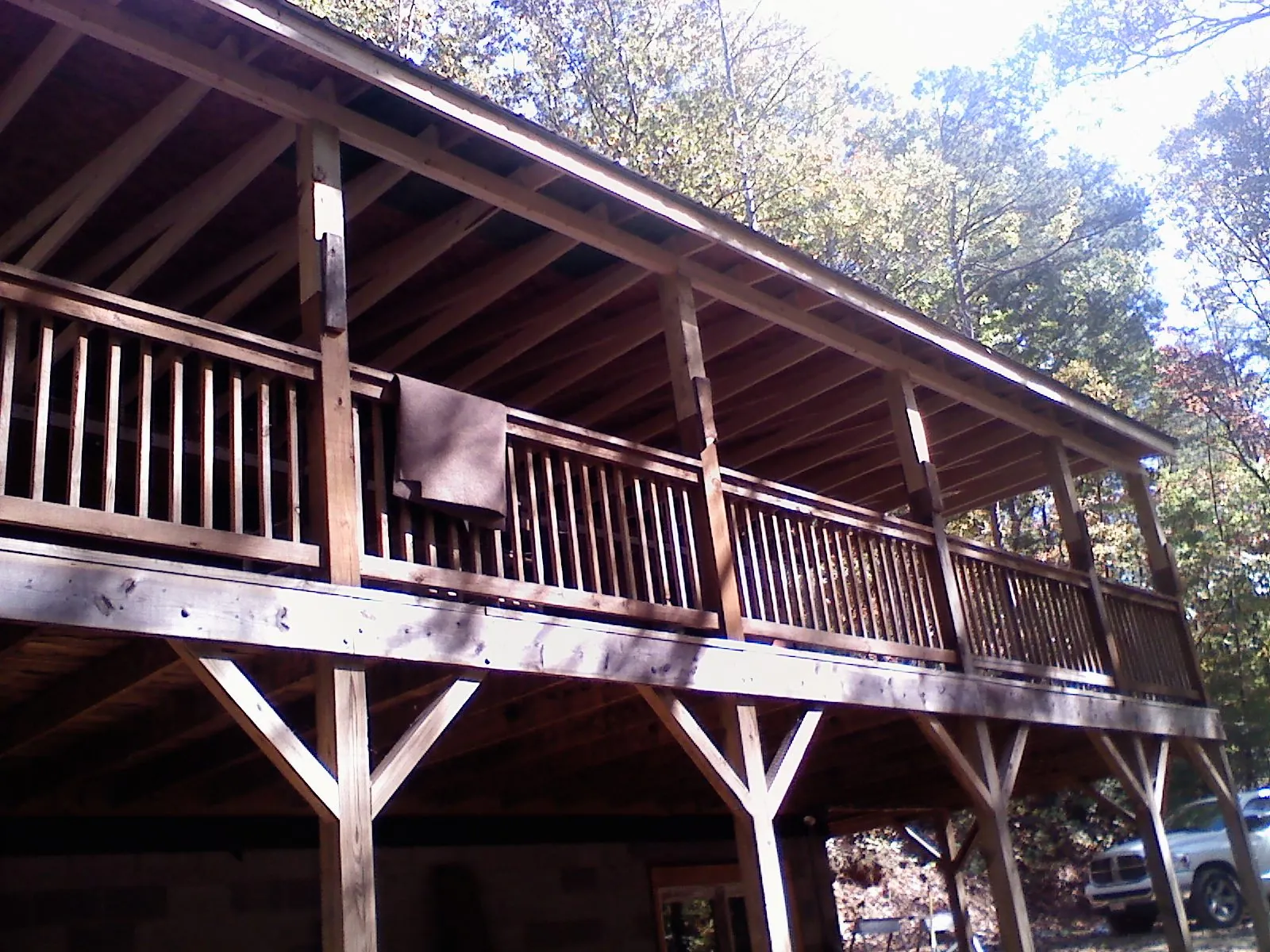 Timber framing under a new elevated porch and deck — Roof Leak Repair in Mcclusky by Roofing Brothers